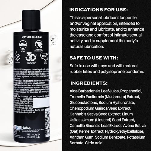 Miniatura 2 de Wet Lubricante personal a base de aloe  Lubricante suave hidratante y sedoso para pieles sensibles, fórmula vegana no pegajosa, 3 onzas líquidas