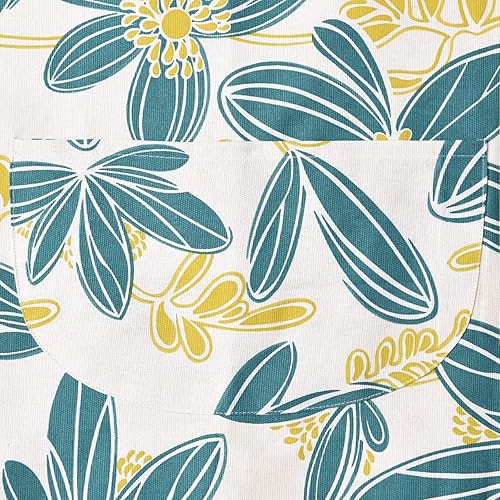 Miniatura 6 de Paquete de 2 delantales florales para mujer con bolsillos, delantales de chef ajustables de algodón para cocina, cocina, barbacoa y parrilla