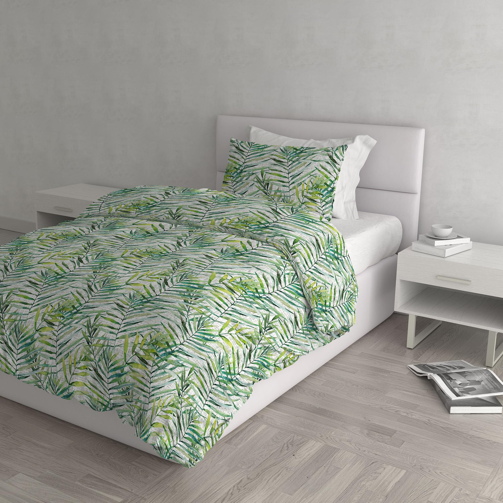 Italian Bed Linen Dafne Printed Duvet Cover Set, Microfibre, Honolulu, Single