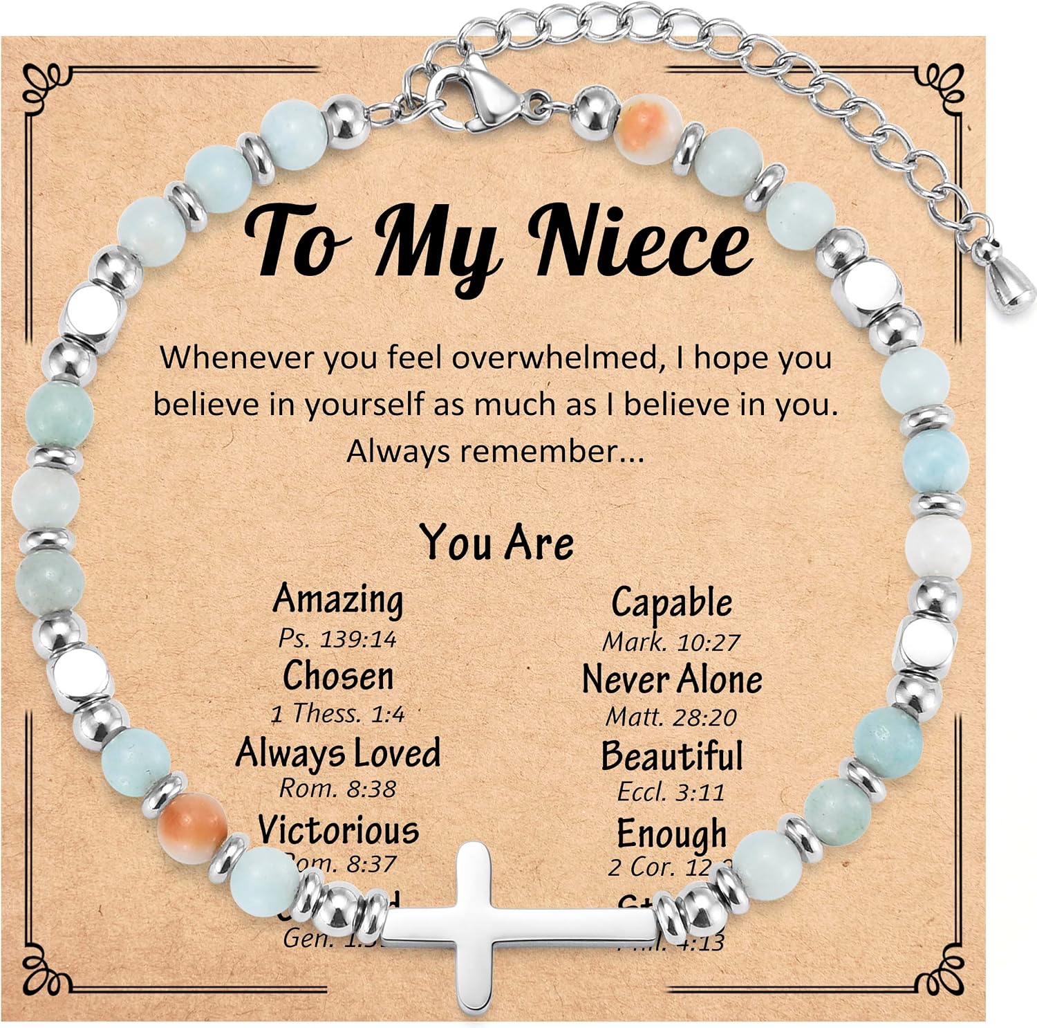 Cross Bracelet for Women Girls, Christian Gifts for Women Friends Sister in Christ Daughter Niece Granddaughter on Birthday Christmas Confirmation Baptism Easter Graduation Valentines Day