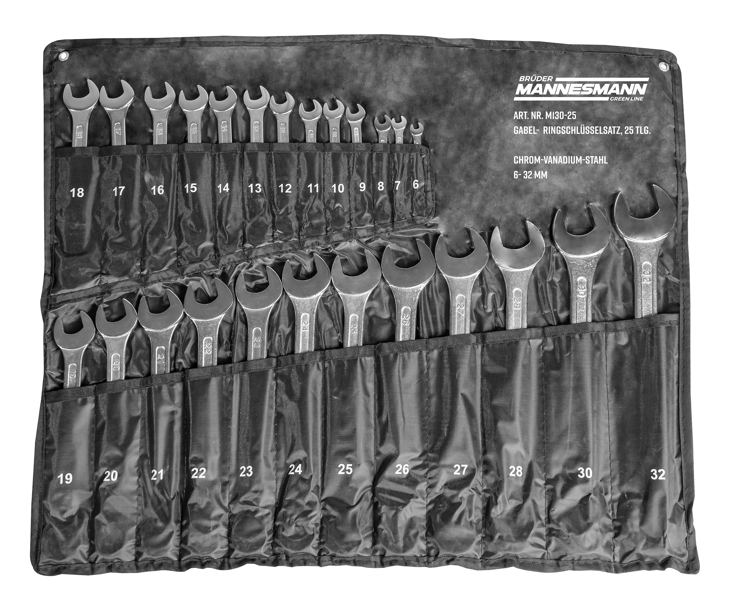 Mannesmann M 130-25 - Juego de llaves combinadas (25 unidades, 7-32 mm)