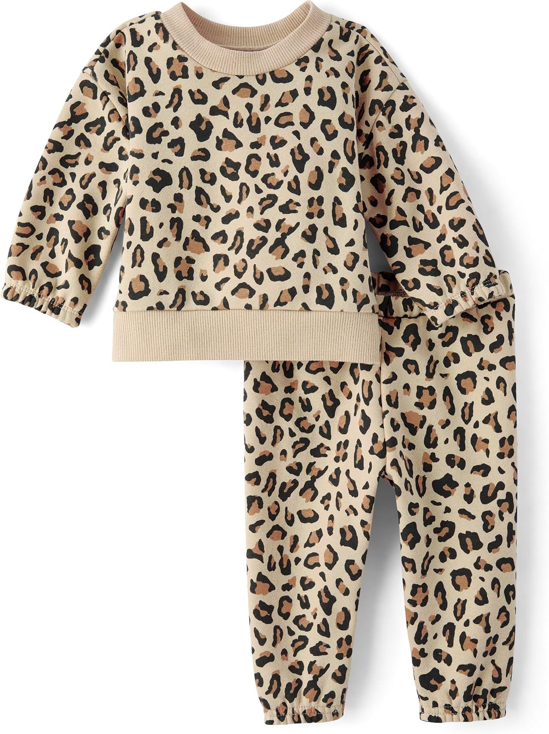 The Children's Place Baby Girls' And Newborn Long Sleeve Premium Fleece Top and Pant,2-piece Outfit Set