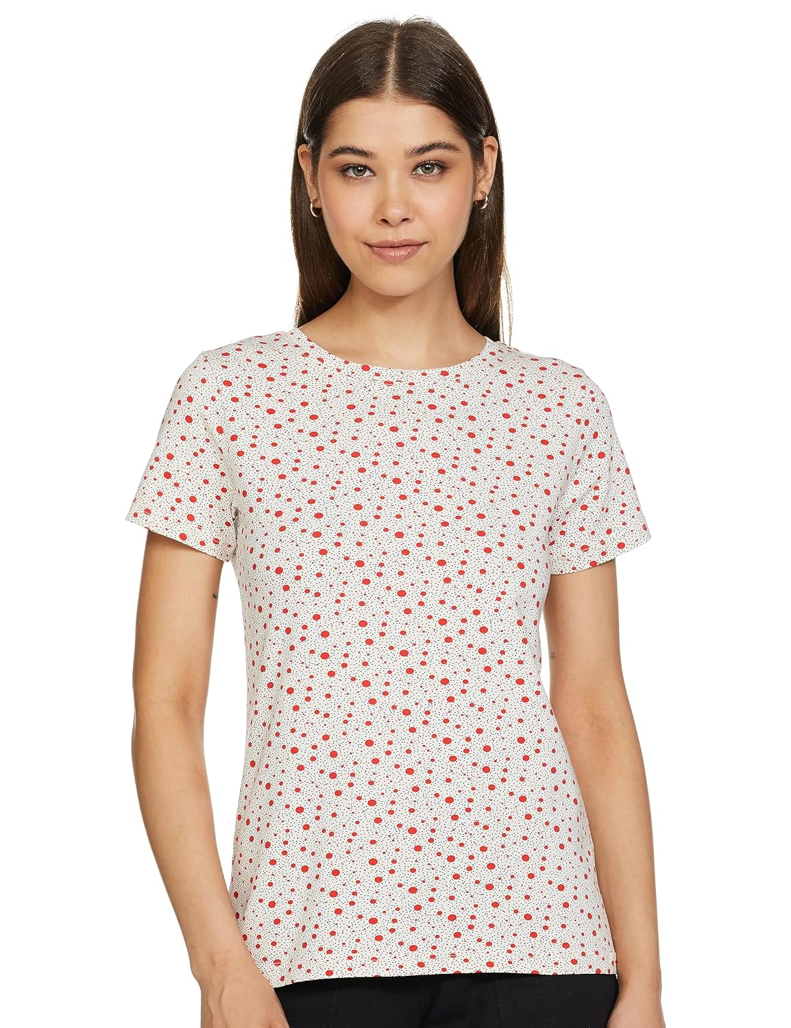 Amazon Brand – Symbol Women’s Color Block Cotton Stretch Half Sleeve Round Neck Regular Fit T-Shirt (Available in Plus Size) Amazon Brand – Symbol Women’s Color Block Cotton Stretch Half Sleeve Round Neck Regular Fit T-Shirt (Available in Plus Size)