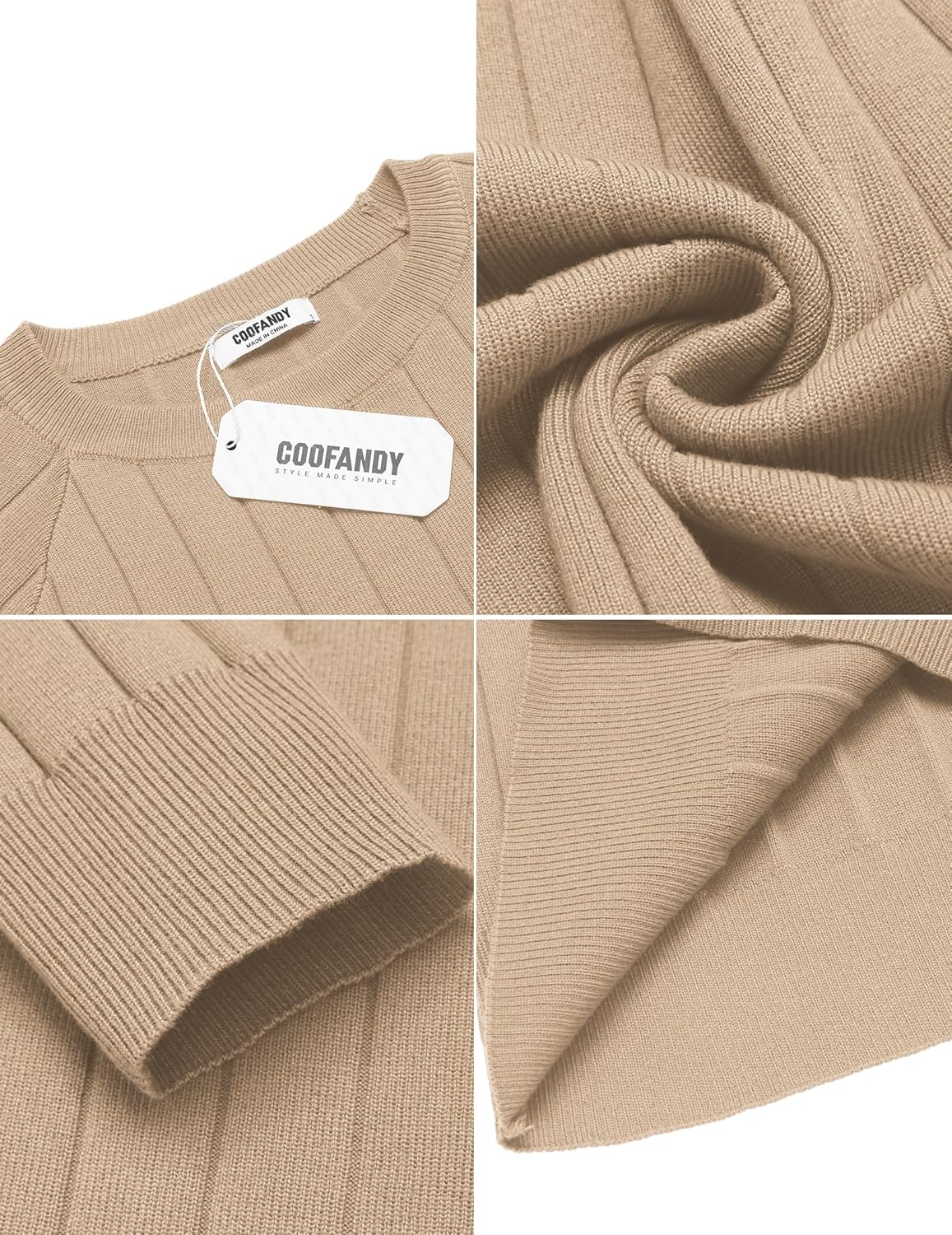 COOFANDY Mens Crewneck Pullover Sweaters Business Casual Long Sleeve Slim Fit Sweater Chunky Cable Knit Sweater - Image 6