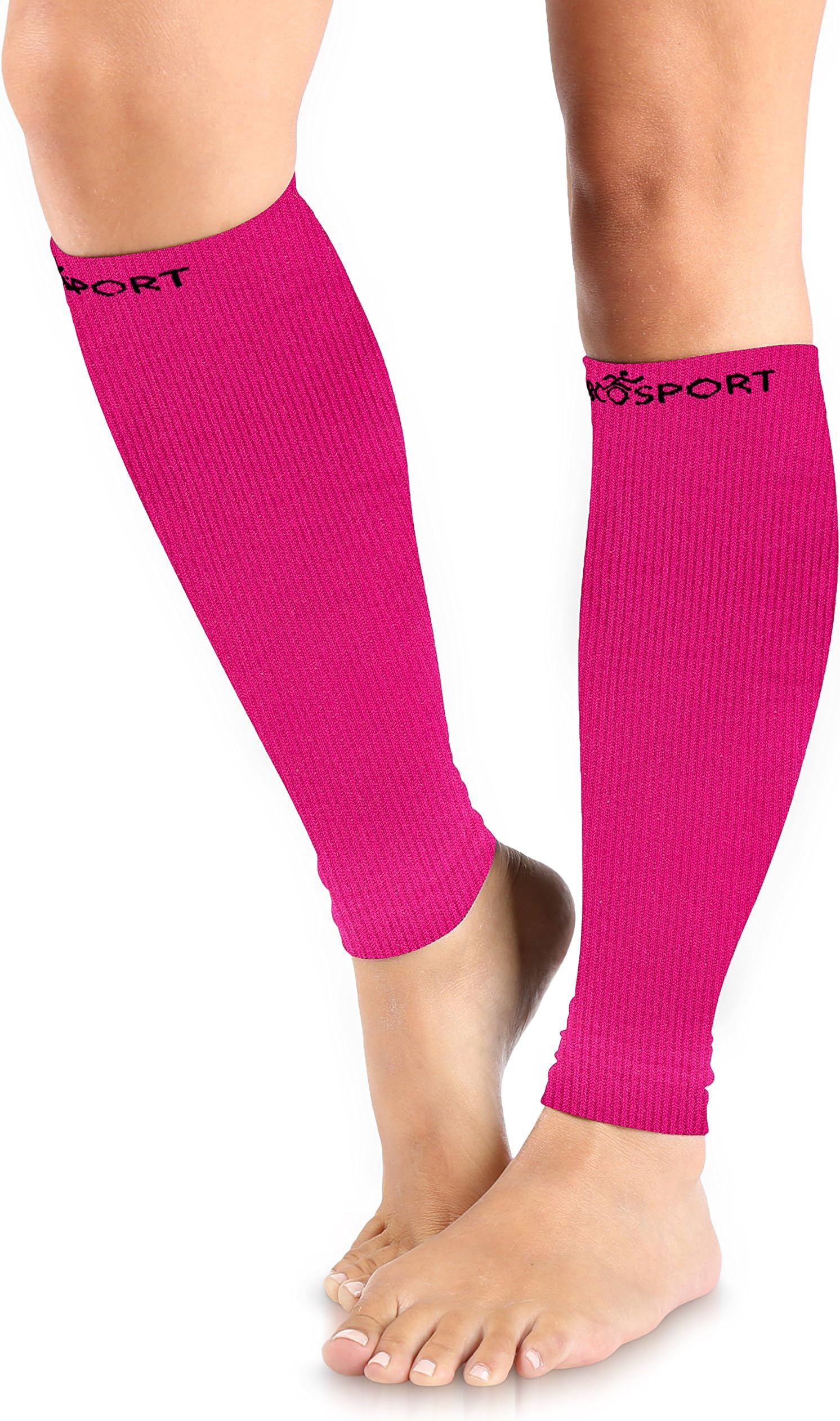 Large / X-Large , Pink : Compression Sleeve - Calf and Shin Splints Support - Best for Man and Women With Guard Leg Compression Design - Use For Running, Traveling, Cycling ? Faster Pain Relief ? (1 Pair)