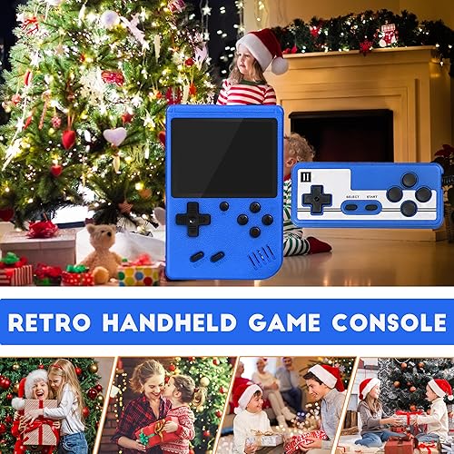 Miniatura 6 de Consola de juegos portátil retro, consola de videojuegos portátil con 500 juegos clásicos, pantalla HD de 3.0 pulgadas, soporte de TV y dos
