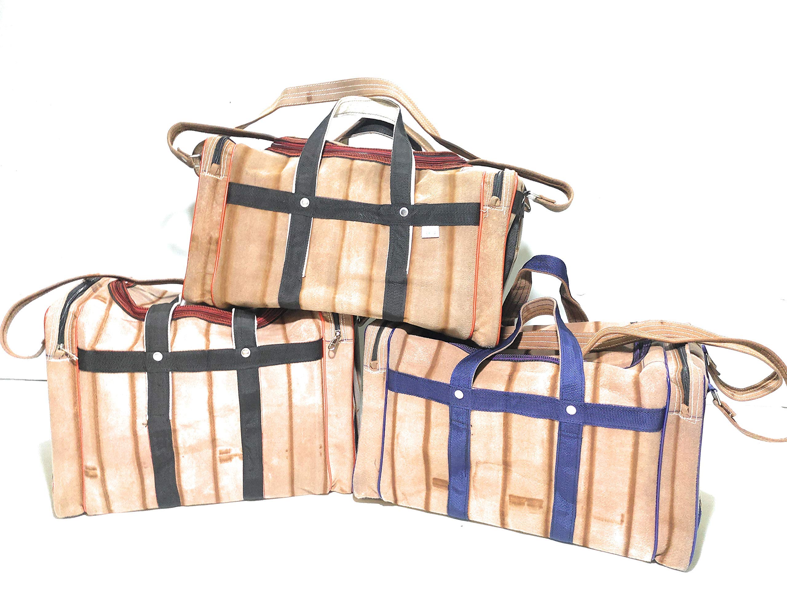 Washable Duffel Travelling (Unique) Bag Total 130 LTR with 2 Full Size Pocket (Pack of 3 in Different Size) (Spanish Red)-image-21