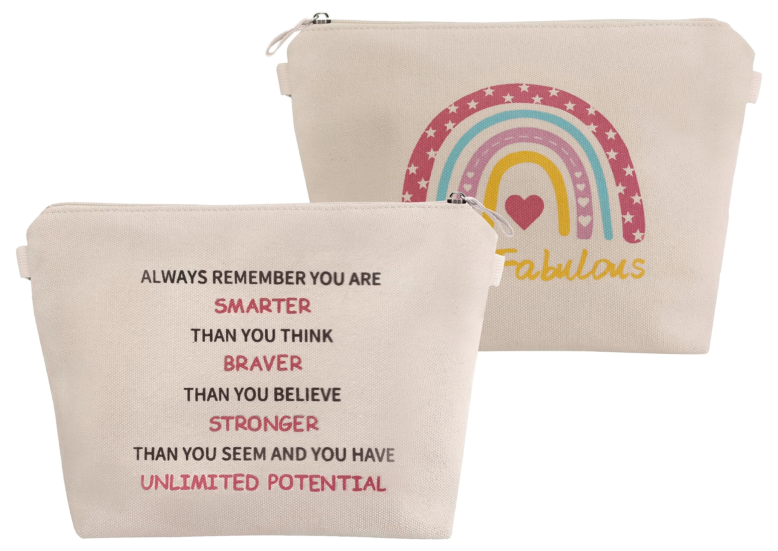 Mouteenoo Inspirational Gifts for Teenage Girls and Female Best Friends, Gifts for Daughters and Coworkers, Birthday Gifts Cosmetic Bag, Sister Gifts for Women Makeup Bag (Unlimited Potential)