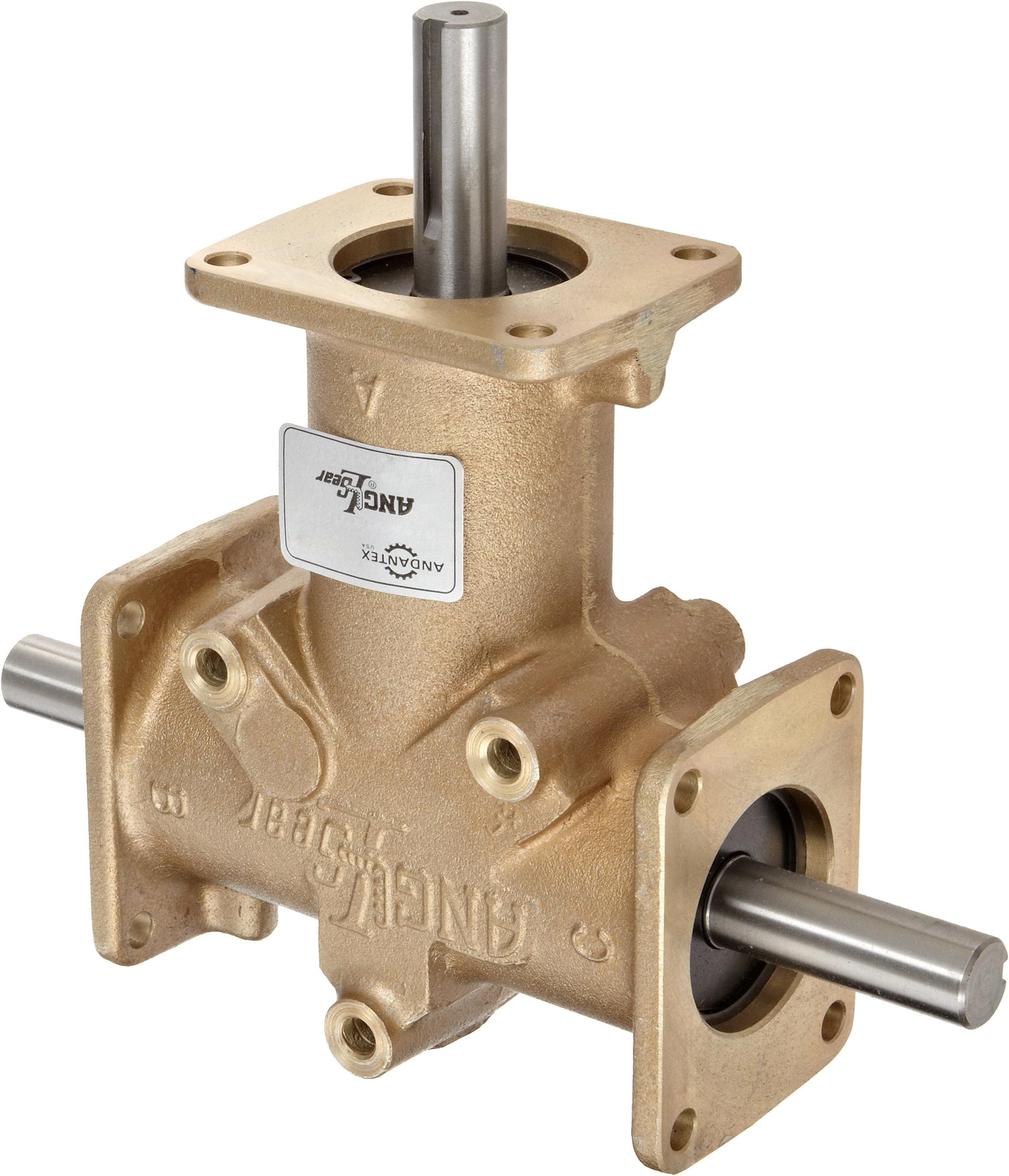 R3350 Anglgear Right Angle Bevel Gear Drive, Universal Mounting, Two Output Shafts, 3 Flange, Inch, 3/4" Shaft Diameter, 1:1 Ratio, 5.14 Hp at 1750rpm