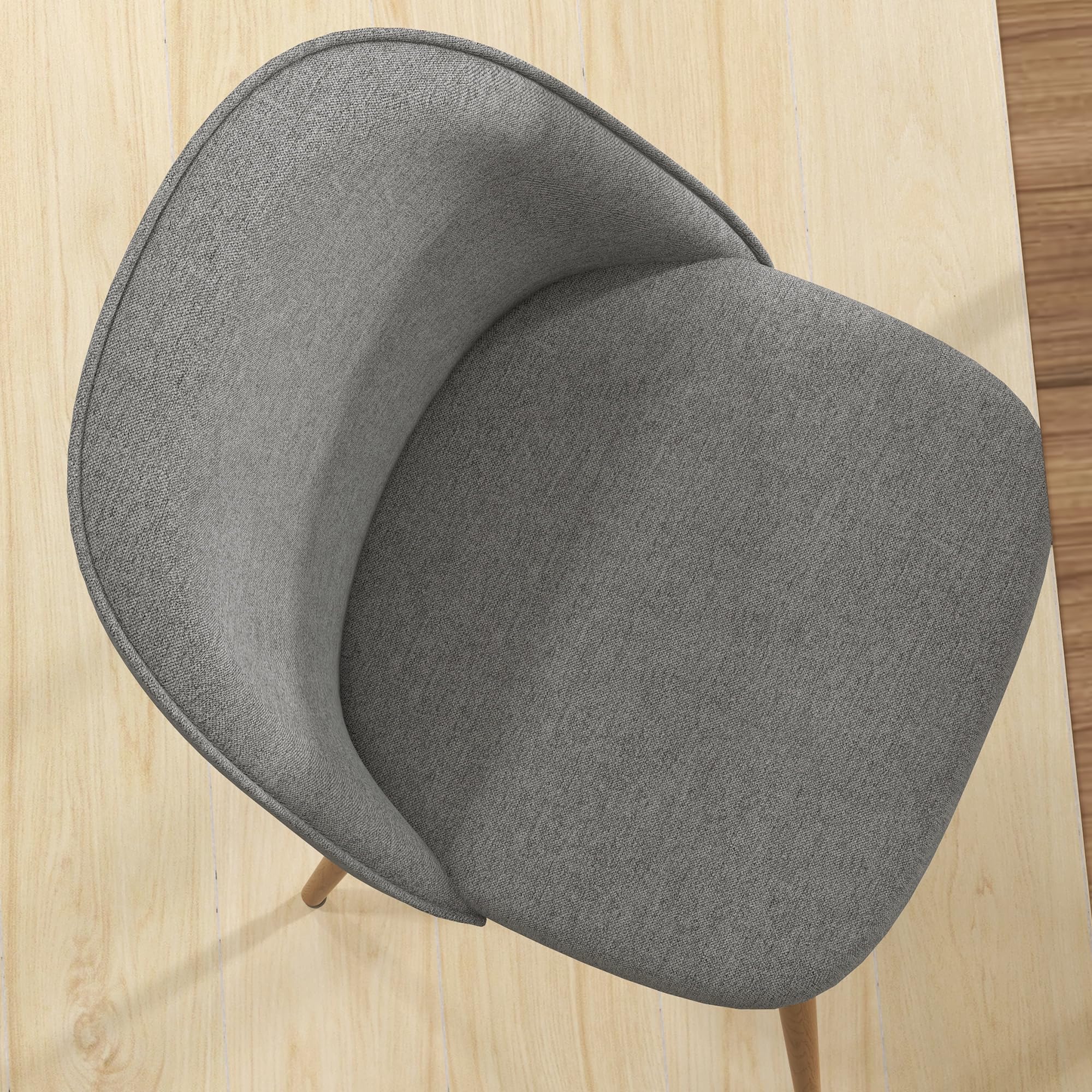 HOMCOM Sillas de Comedor Tapizadas para Salón 2 Pack 50x52x83 cm Gris | Sillas de Cocina, Tela de Lino, Patas de Acero, Dormitorio, Carga 120 kg