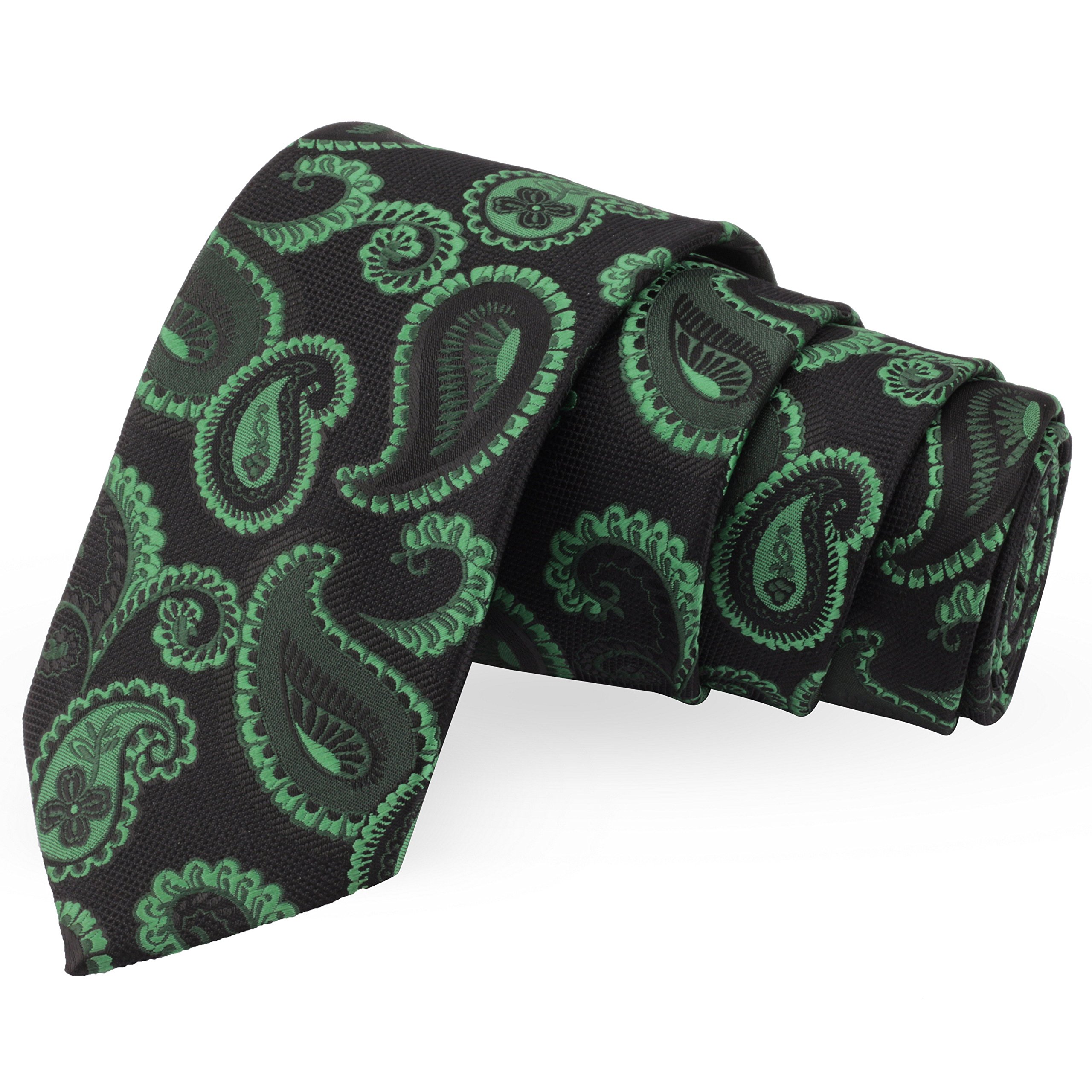peluche Incredible Black & Green Colored Microfiber Necktie for Men-picture-26
