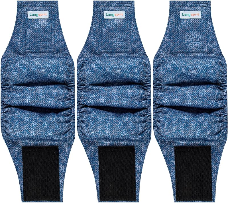 Faixa Abdominal para Cães Machos Langsprit, Lavável e Reutilizável, Alta Absorção, Tamanho S, Pacote com 3