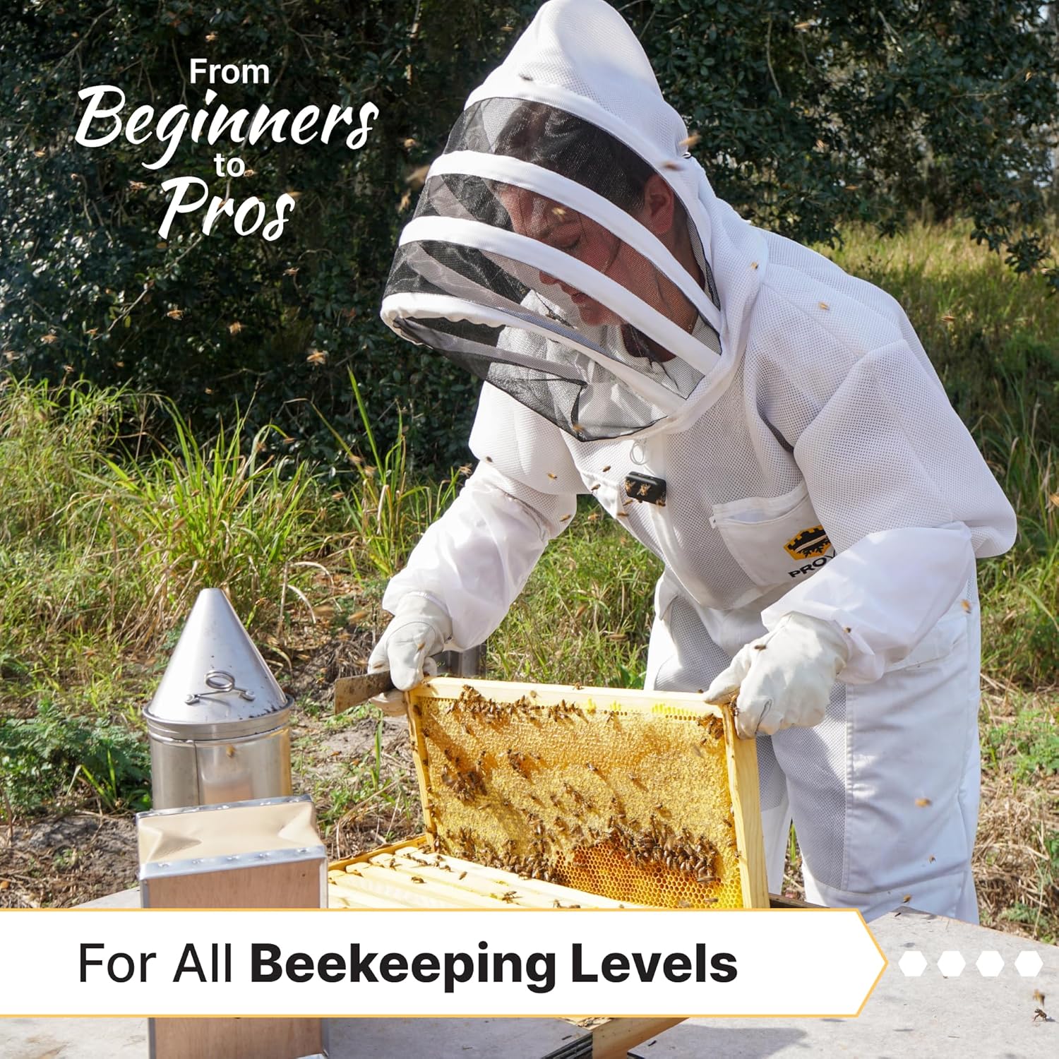 Mann Lake 10-Frame Deep Hive Kit, Fully Assembled 9⅝" Bee Hive Body with 10 Frames & Beeswax-Coated Plastic Foundation for Brood Replacement, Colony Growth & Honey Production, Made in USA, Painted