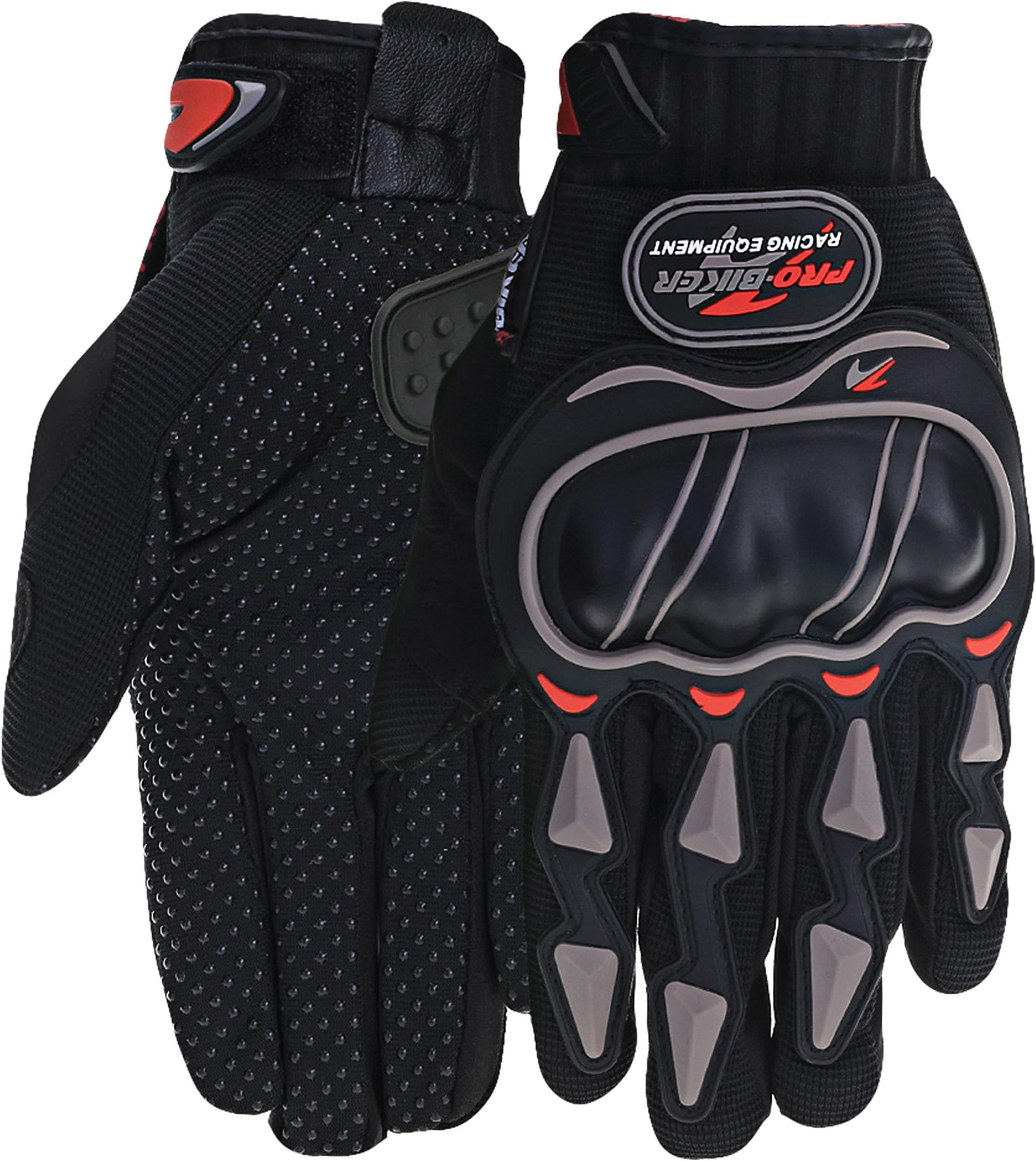 Pitzo Probiker Powersports Full Finger Riding Gloves (Black, XXL)