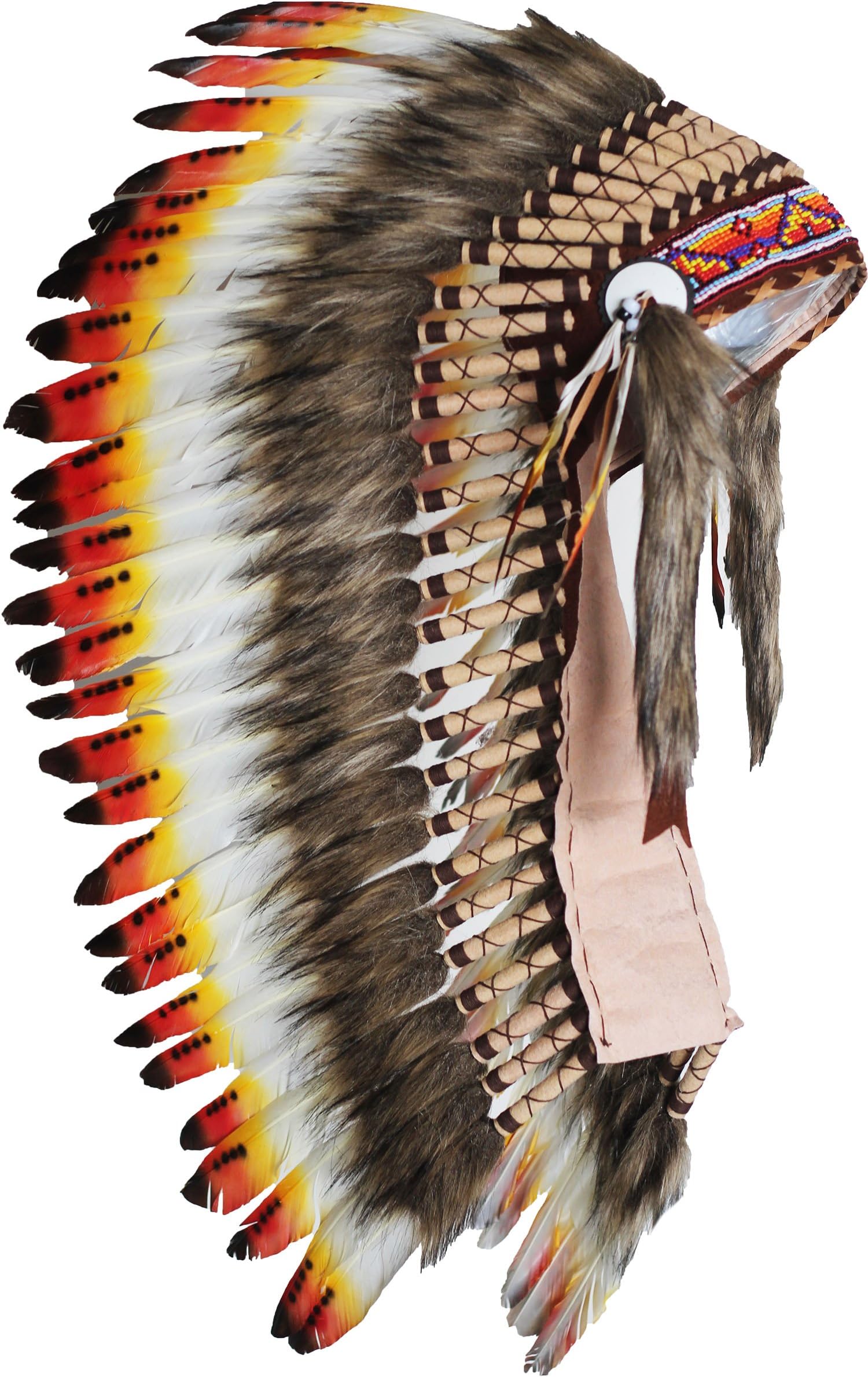 The World of Feathers womens Medium Headdress Indian Feather Headdress