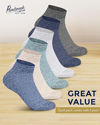 Miniatura 4 de Pembrook Calcetines tobilleros para diabéticos para hombres y mujeres, 6 pares de calcetines de corte bajo sin costuras para diabéticos para mujer
