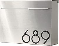 Vista 9 de Vsons Buzón de diseño moderno, buzón de pared Vsons Design Mitch B (aluminio negro con recubrimiento en polvo) (negro)