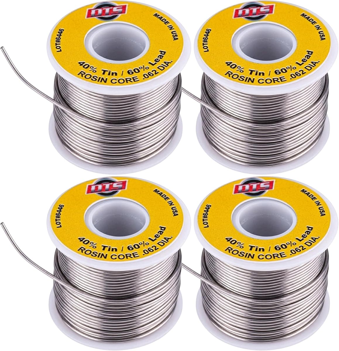 DTS Hecho en EE. UU. Cable de estaño de alambre de soldadura 40/60 Núcleo de colofonia 0.062 pulgadas (1.6 mm) en carrete, 1 libra | Alambre de soldadura para reparación electrónica y más (4)
