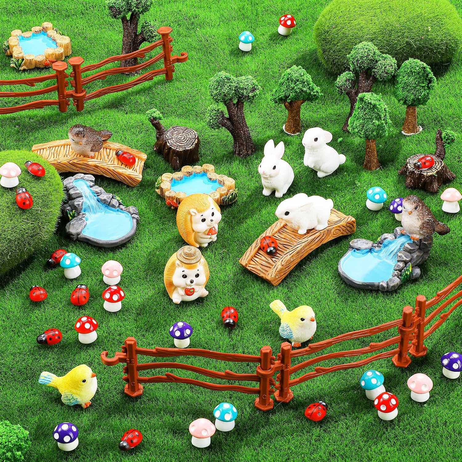 Retisee 77 Pcs Spring Garden Miniature Figurines Fairy