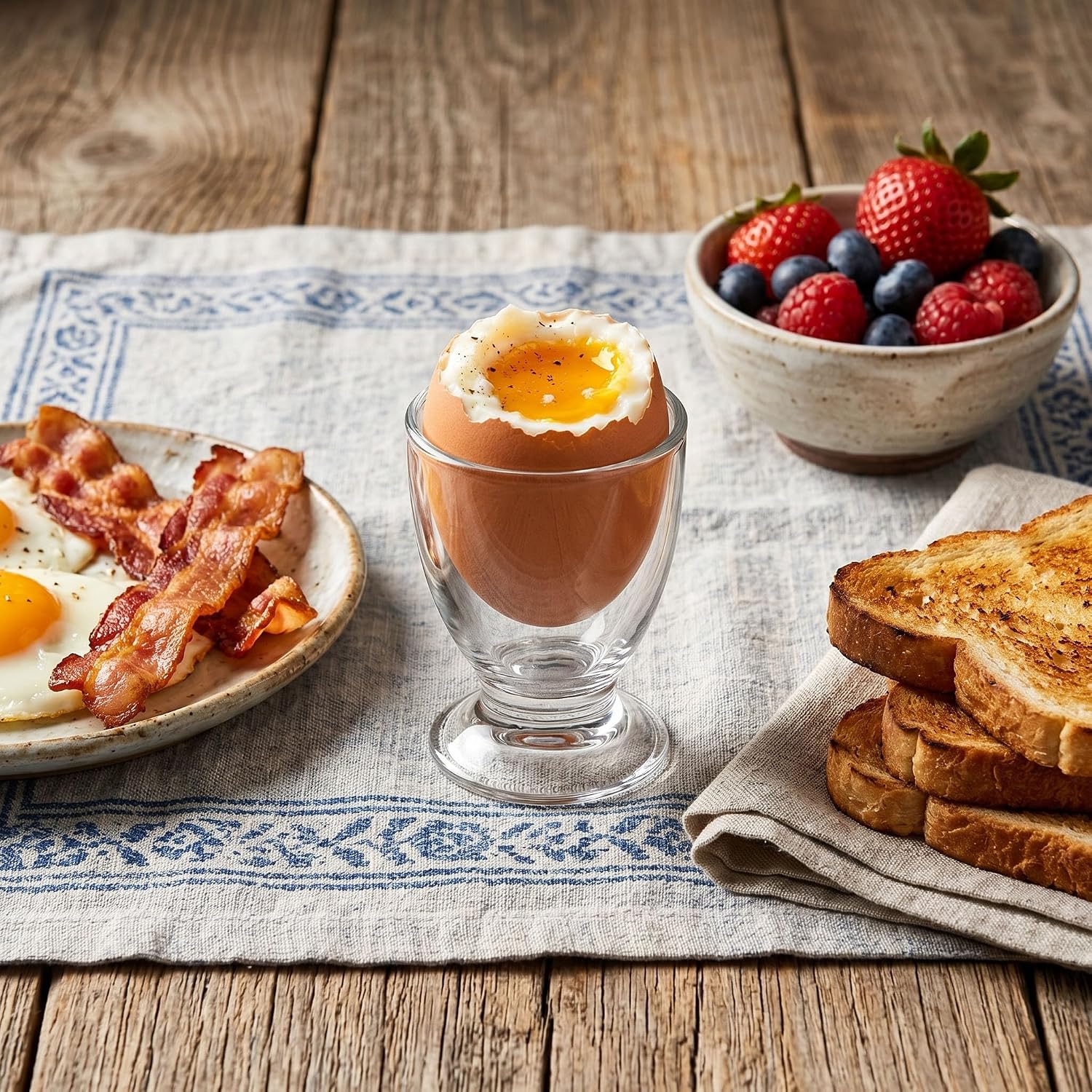 Glasmark KROSNO 1992 Glass Egg Cups Set of 12 for Breakfast and Brunch