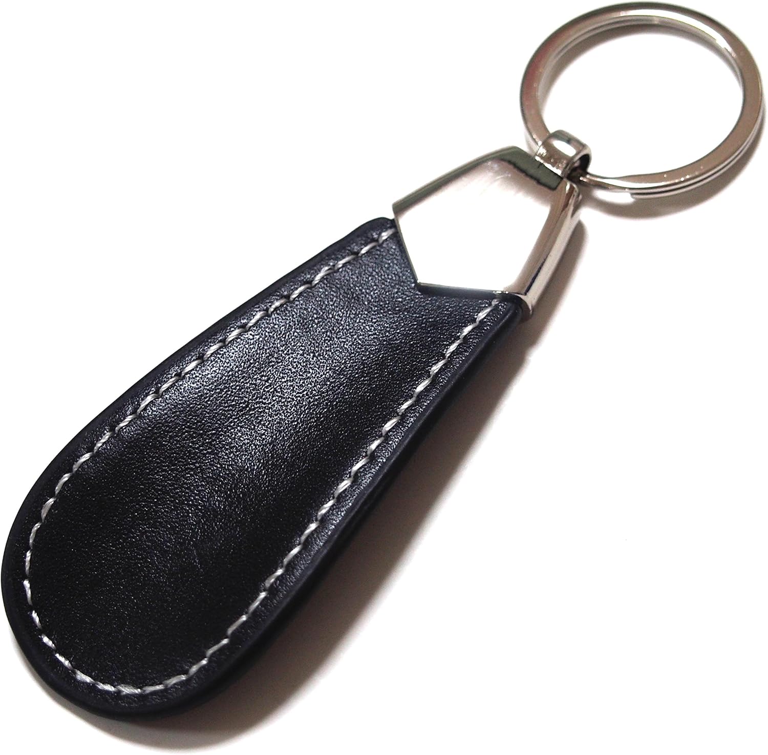 牛革 レザー メタル が おしゃれ ハンド シューホーン 携帯 靴べら キーホルダー 付き ブラック 0079 Back30 Ir