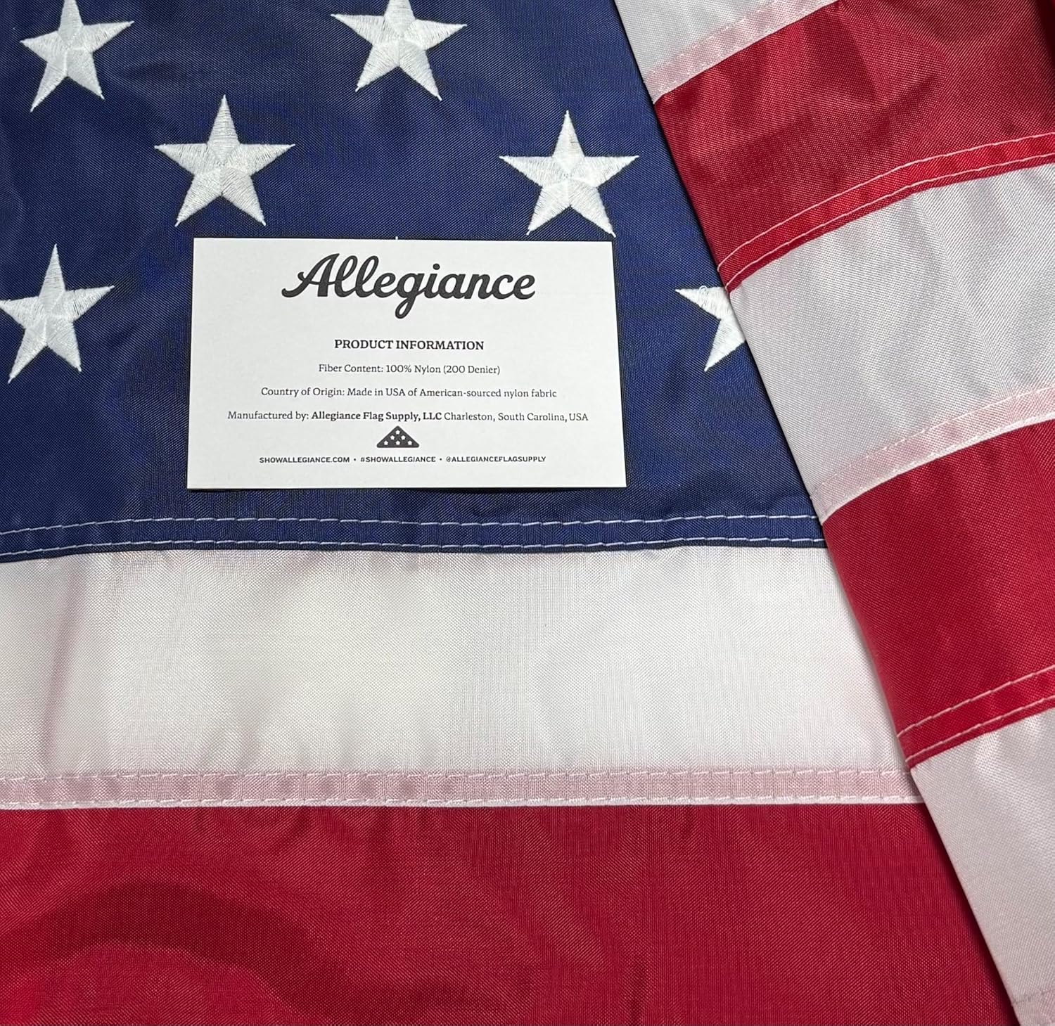 Allegiance Flag Supply American Flag | Made in USA with American-Sourced 200D Nylon, Embroidered Stars, Hand-Stitched Stripe - Image 2