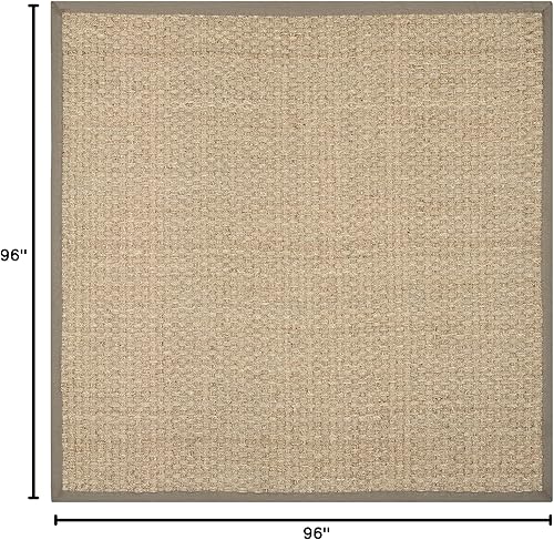 Vista 675 de Safavieh NF114A Natural Fiber Collection - Alfombra de fibras naturales de patrón trenzado, varios colores (5 x 8 pies), Fibras naturales, azul