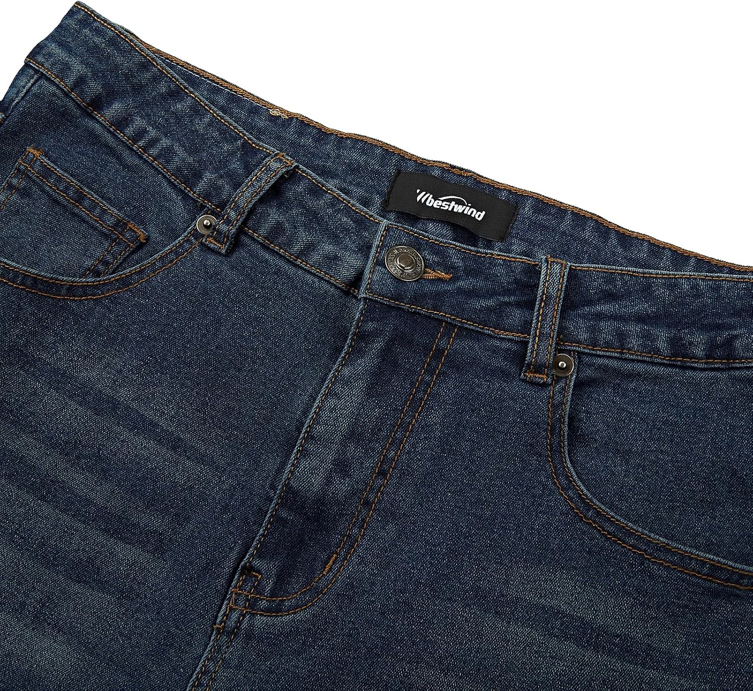 Wbestwind Men's Relaxed Stretch Vintage 60s 70s Bell Bottom Fit Comfort Flared Retro Leg Denim Jeans - Image 4