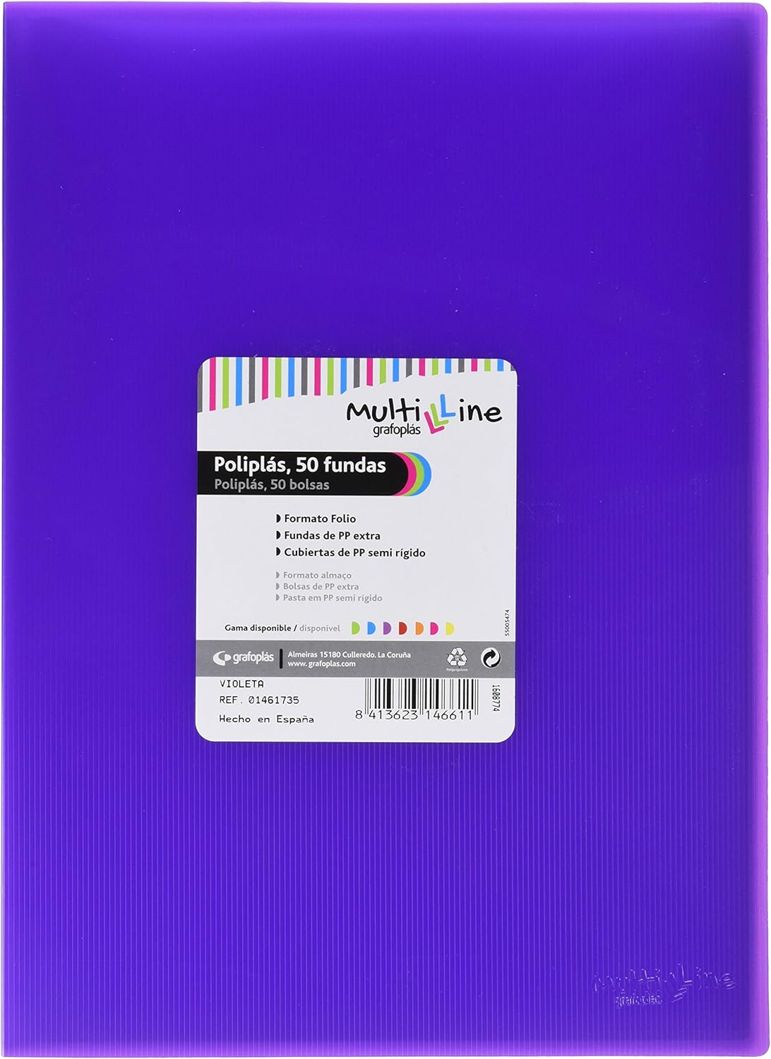 grafoplas 1441754 – 40 Pockets Folder Foolscap, Tapas PP, Fuchsia