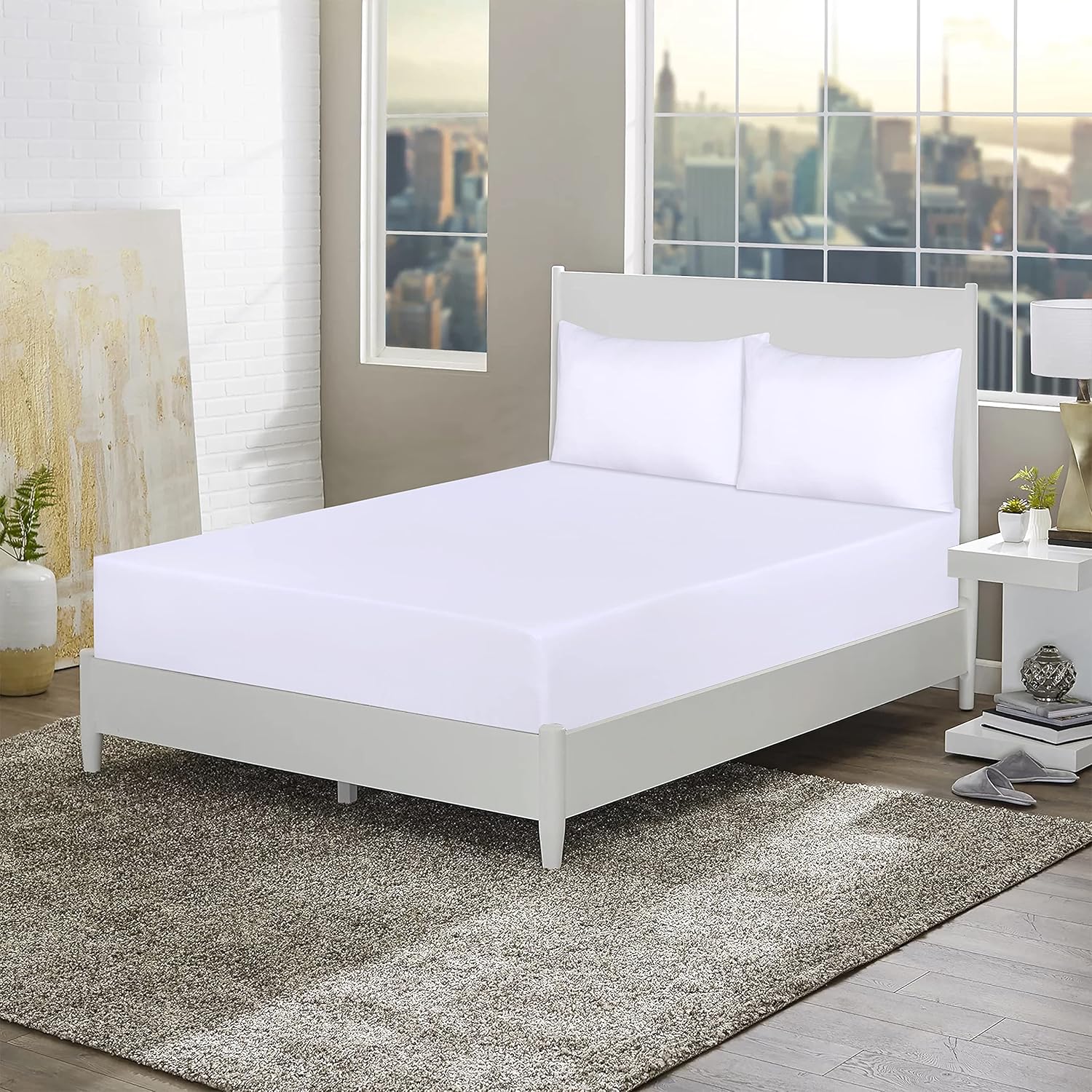 Funky Gadgets Super King Fitted Sheet White