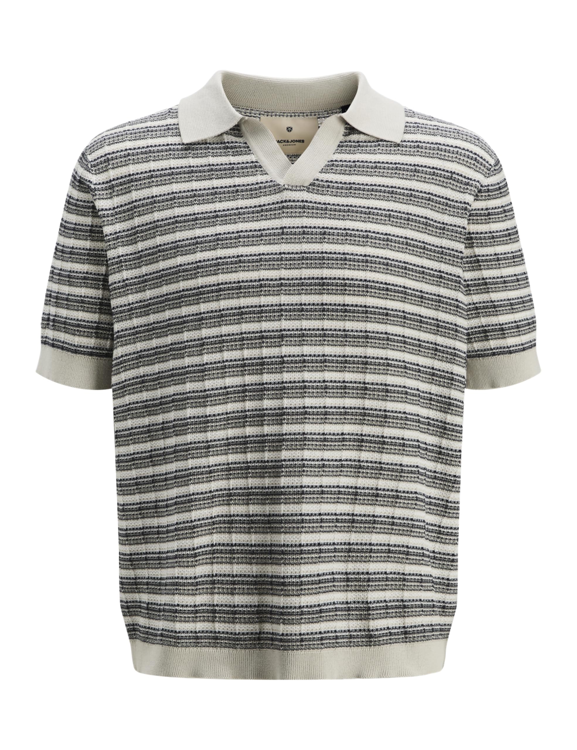 JACK & JONES Jprblujackson Knit Structure Split Neck męski, szary (Moonstruck), L