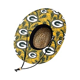 FOCO mens Nfl Team Logo Floral Sun Straw Hat, Team Logo, One Size US