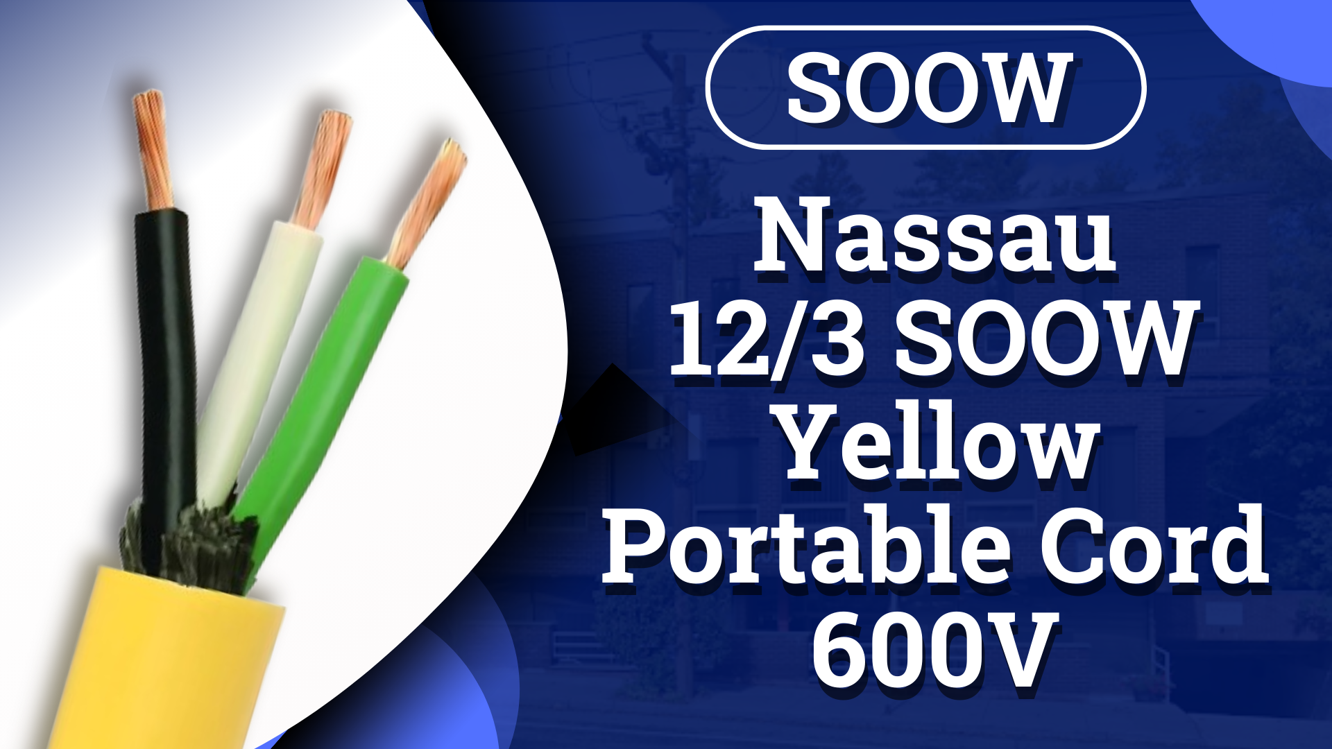 Amazon.com: Nassau 12/3 SOOW SO 600V Yellow Portable Power Cord