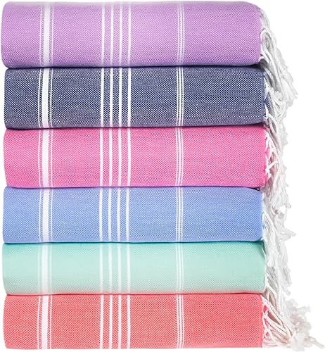 Miniatura 1 de Toallas de playa de algodón turco, suaves, absorbentes, de secado rápido, ideales para viajes, gran idea de regalo de playa