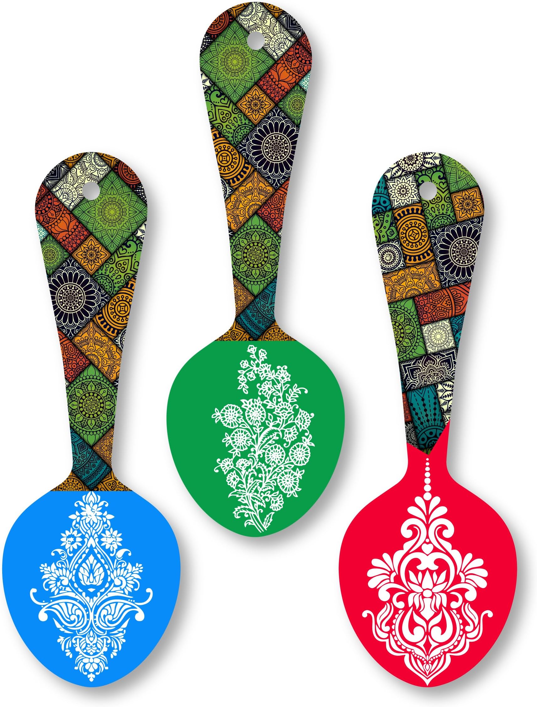 ISEE 360 Mandala Art Print Wooden Wall Hangings for Home Office Living Room Kitchen Gift Modern Wall Decor Stylish (Set of 3)