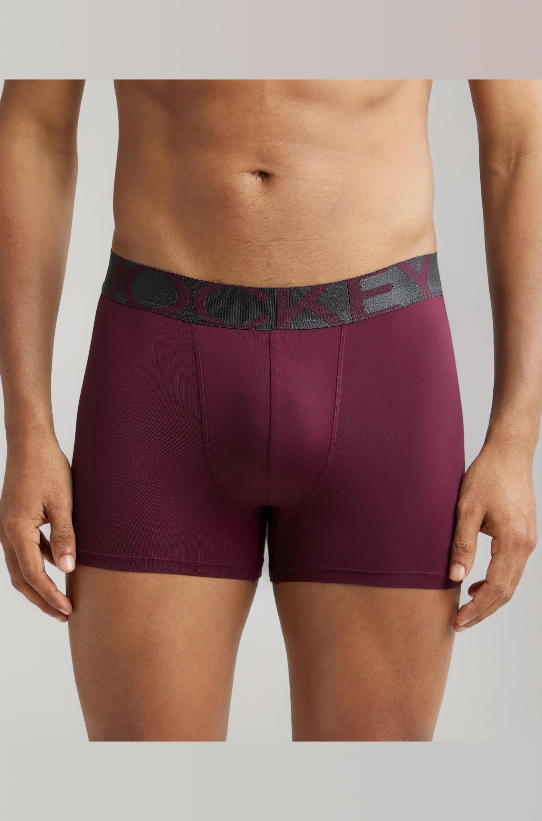 Jockey IC28 Men's Tactel Microfiber Elastane Stretch Solid Trunk with Moisture Move Treatment