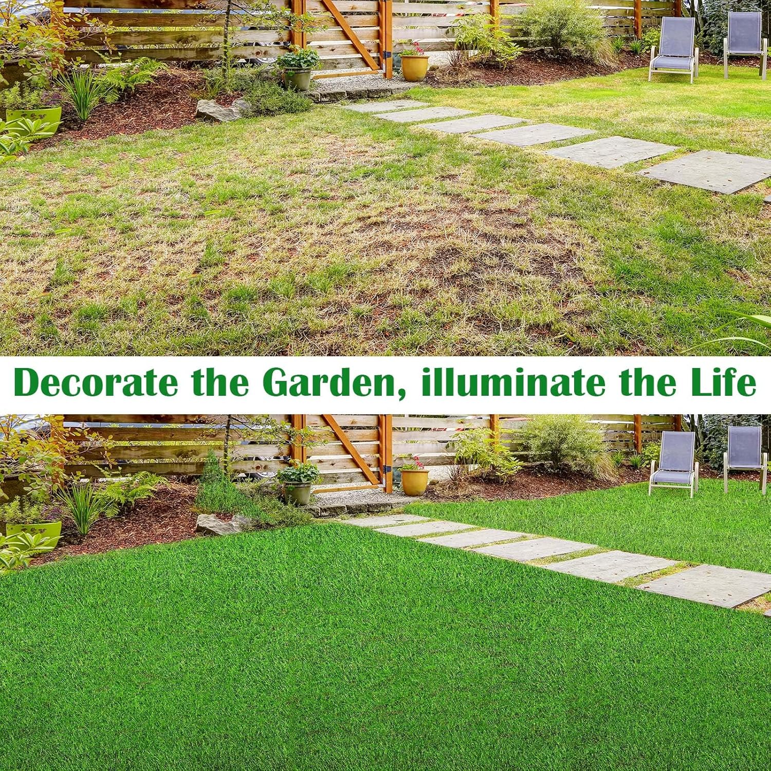 2 Pcs 5 x 3 ft Fake Grass Decor Indoor Outdoor Dog Mat Grass Carpet Green Realistic Camping Rug Tent Turf Carpet for Fairy Garden Accessories Yard Dollhouse Landscape - Image 6