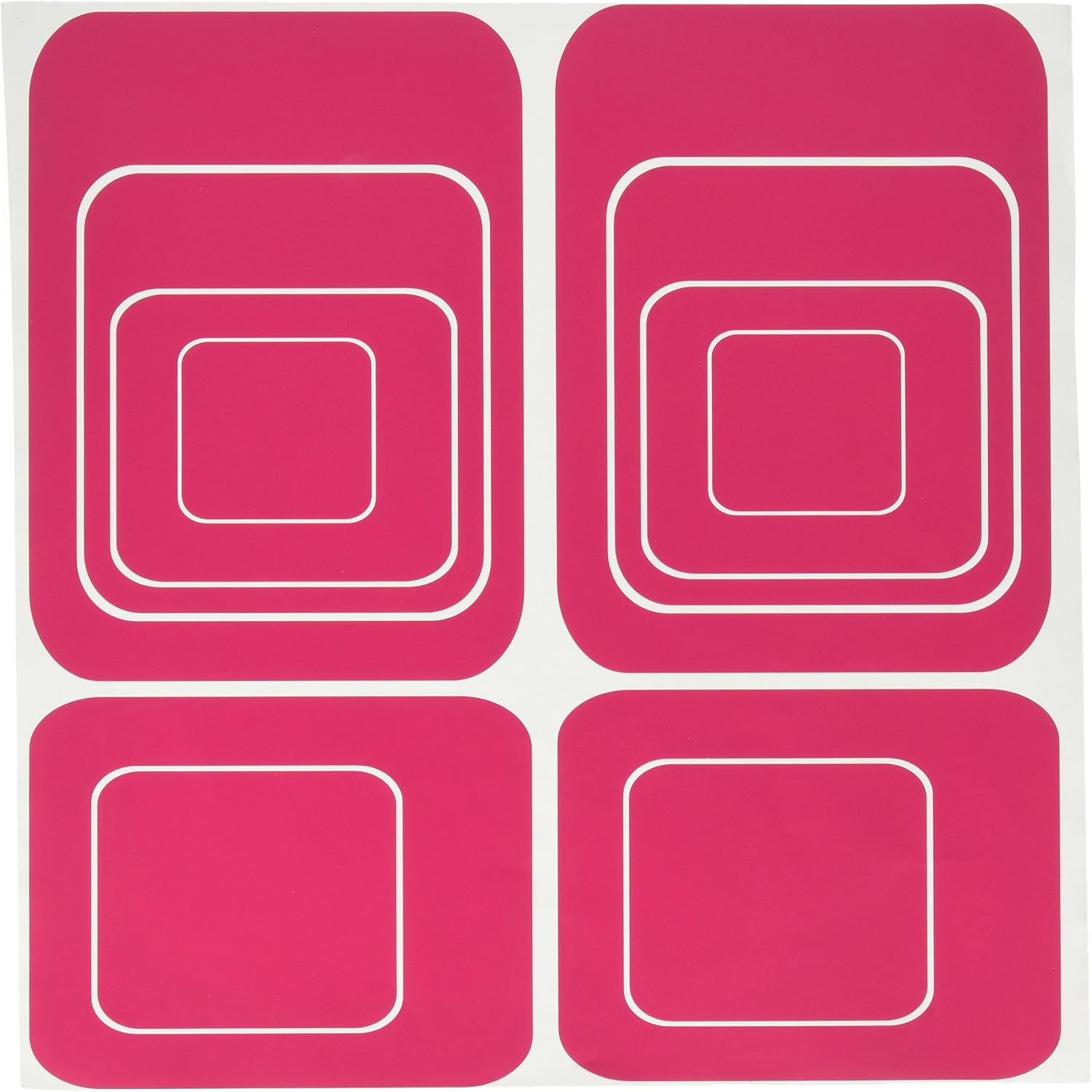 Funky R/Squares Wall Sticker Vinyl Decal 40 Piece 2 Color Retro Mod Shapes Fun Easy Peel-N-Stick Application - Orange and Hot Pink