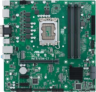 ASUS Pro B760M-CT-CSM Intel LGA1700(13th&12th Gen)mATX commercial motherboard,DDR5,PCIe 4.0,2xM.2 PCIe 4.0 slots,front USB 3.2 Gen 1 Type-C,D-Sub,TPM IC onboard,Q-LED Core,Mono-out header,SMBUS header