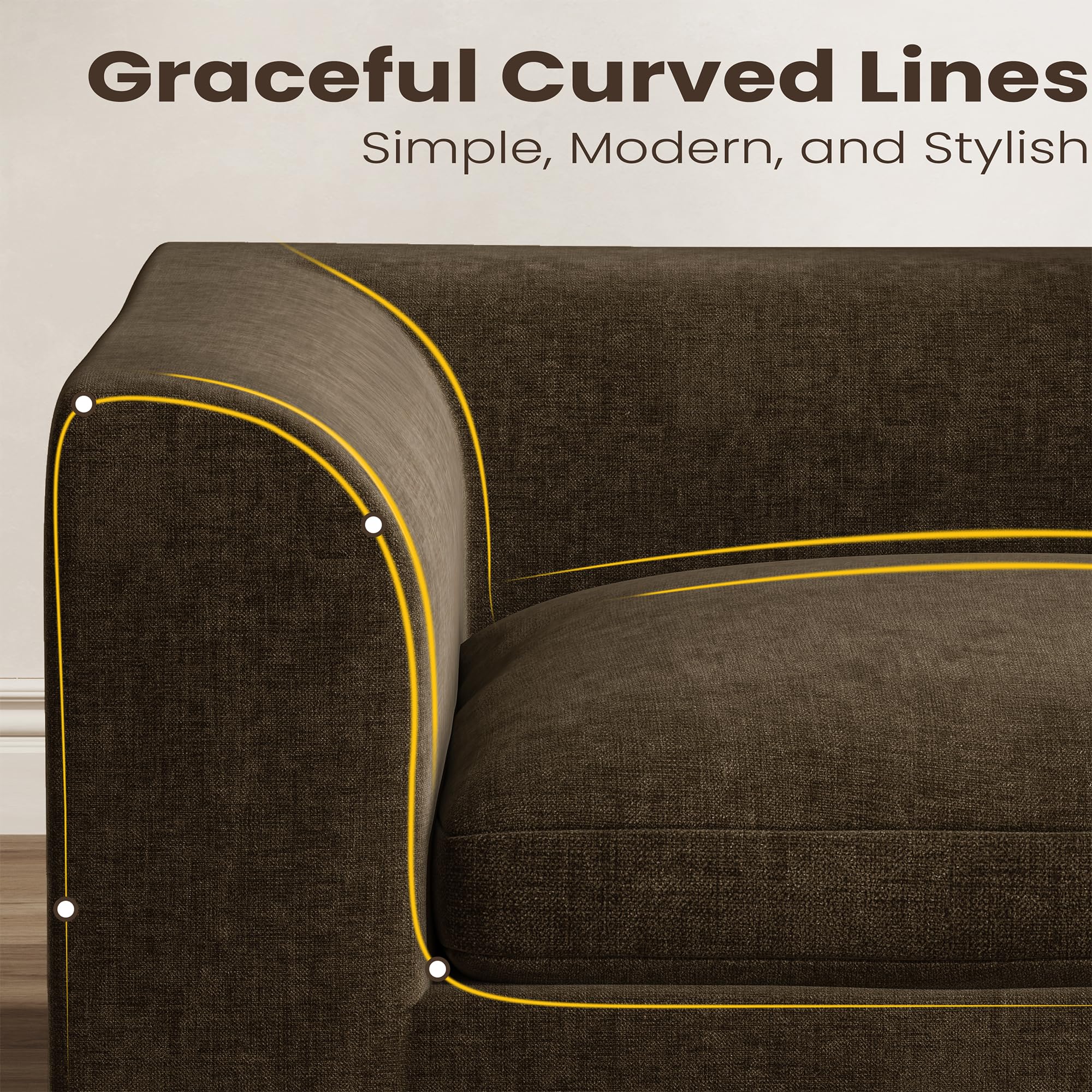 Best Dark Brown Sofa Picks for 2026 5 Hynorra 110' Cloud Sectional Couches for Living Room, Convertible L Shape Bonele — product photo