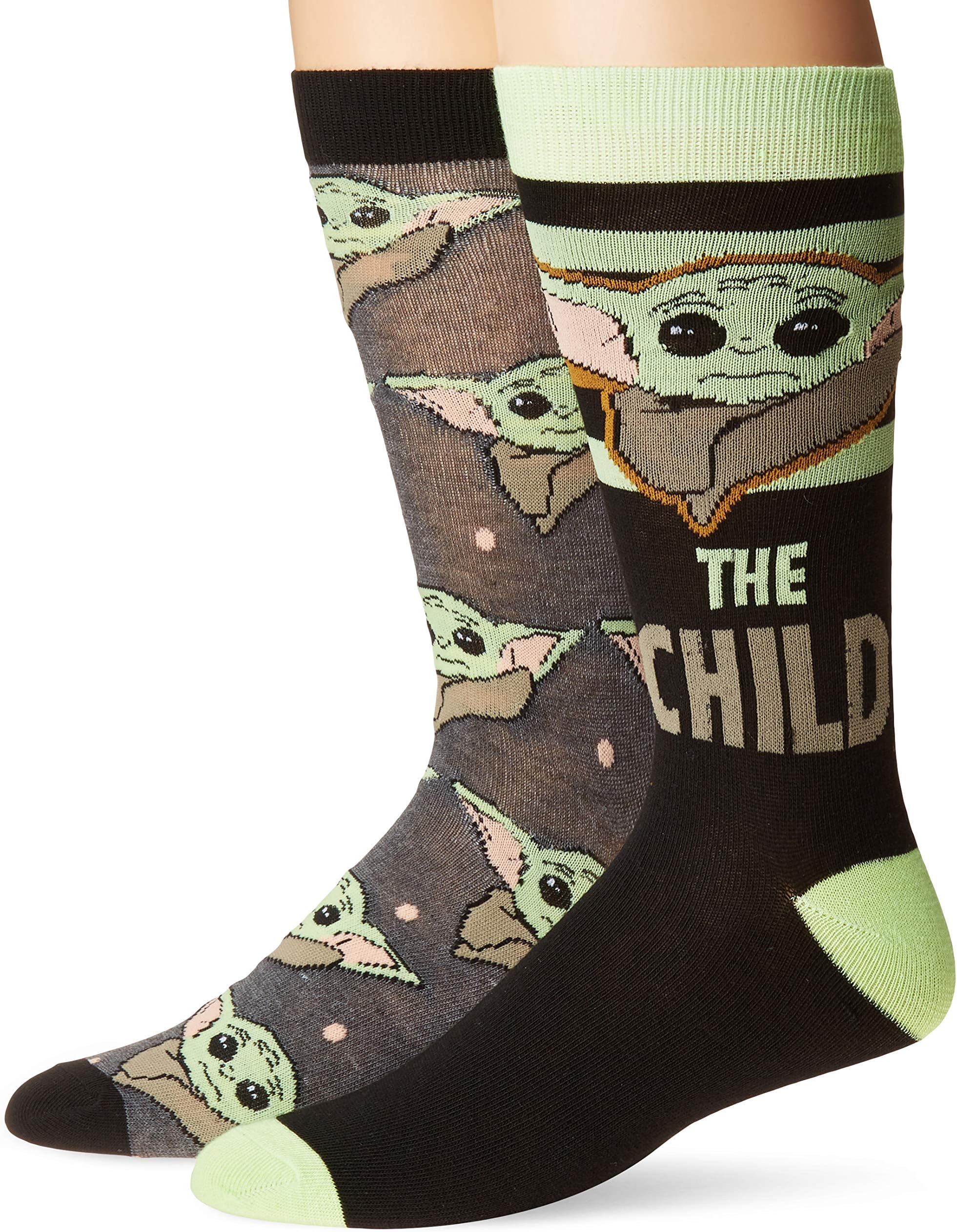 STAR WARS Mandalorian The Child Baby Yoda Men's 2 Pack Crew Socks