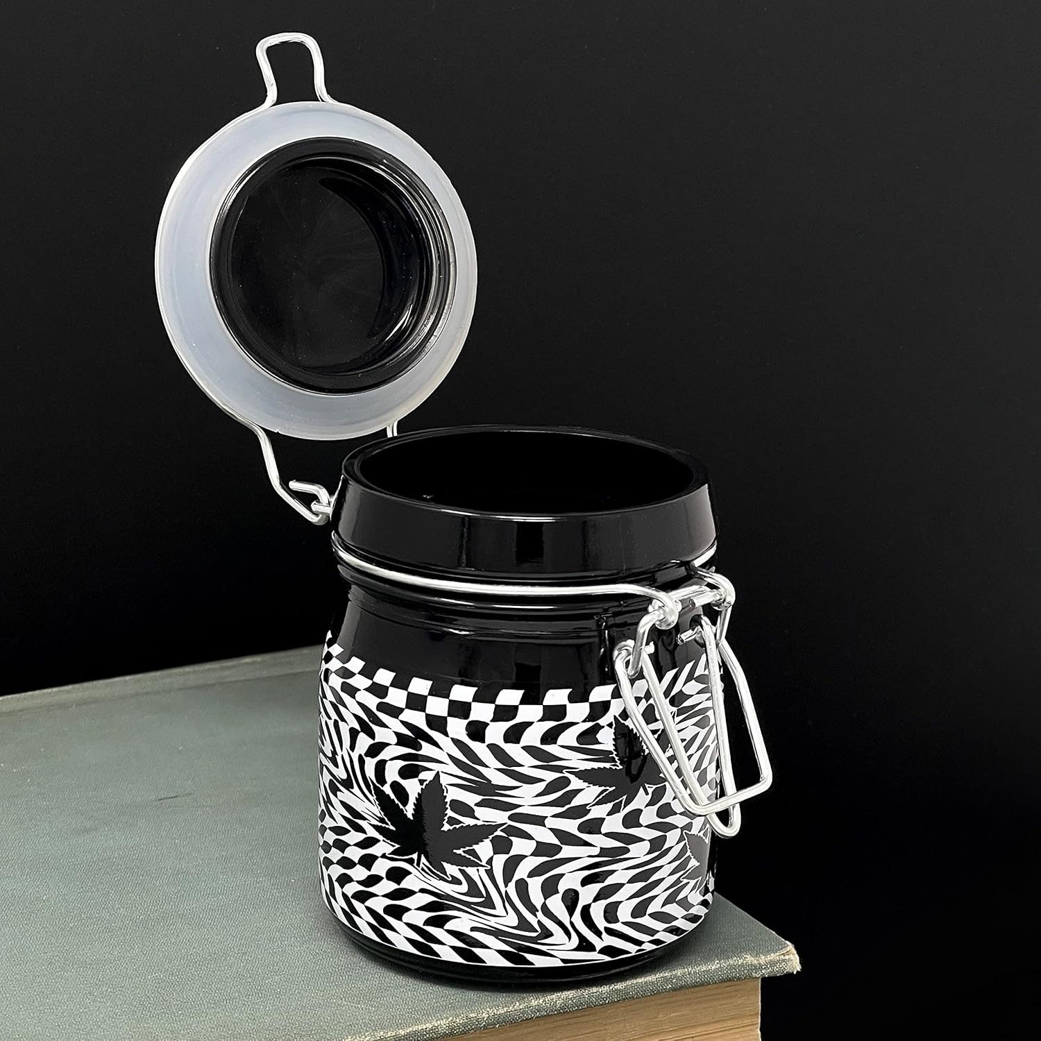 3.75" Medium Storage Jars Set of 3: Wavy Checkerboards