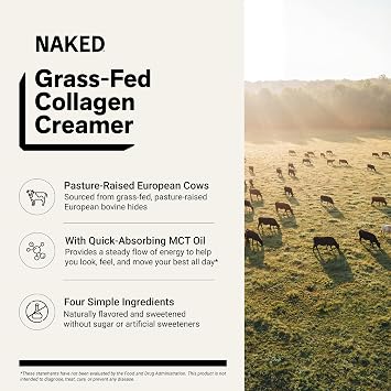Naked Collagen Coffee Creamer - Caramel Collagen Creamer For Coffee - Dairy-Free, Gluten-Free, GMO-Free - Support Hair, Skin, and Nails - 40 Servings