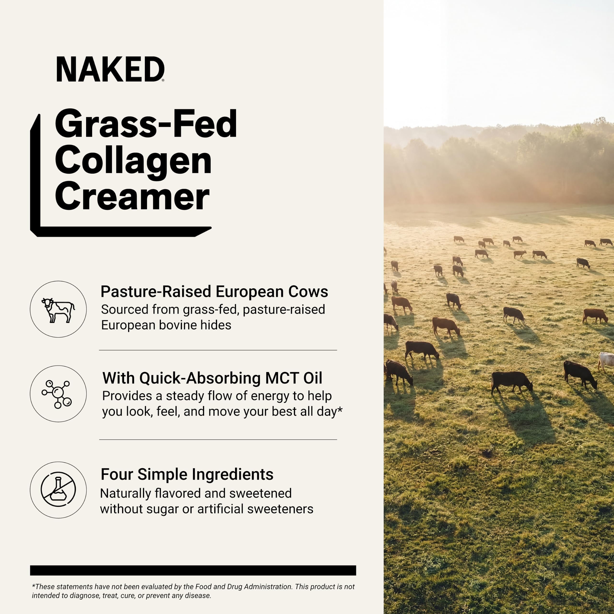 Naked Collagen Coffee Creamer - Vanilla Collagen Creamer For Coffee - Dairy-Free, Gluten-Free, GMO-Free - Support Hair, Skin, and Nails - 40 Servings — Amazon image 2