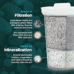 Santevia MINA Alkaline Water Filter Pitcher | Water Filtration System | Fluoride,Chlorine & Lead Filter | Water Purifier | Home Water Filtration Pitcher | 9-Cup at Home Water Filter | Made in Canada