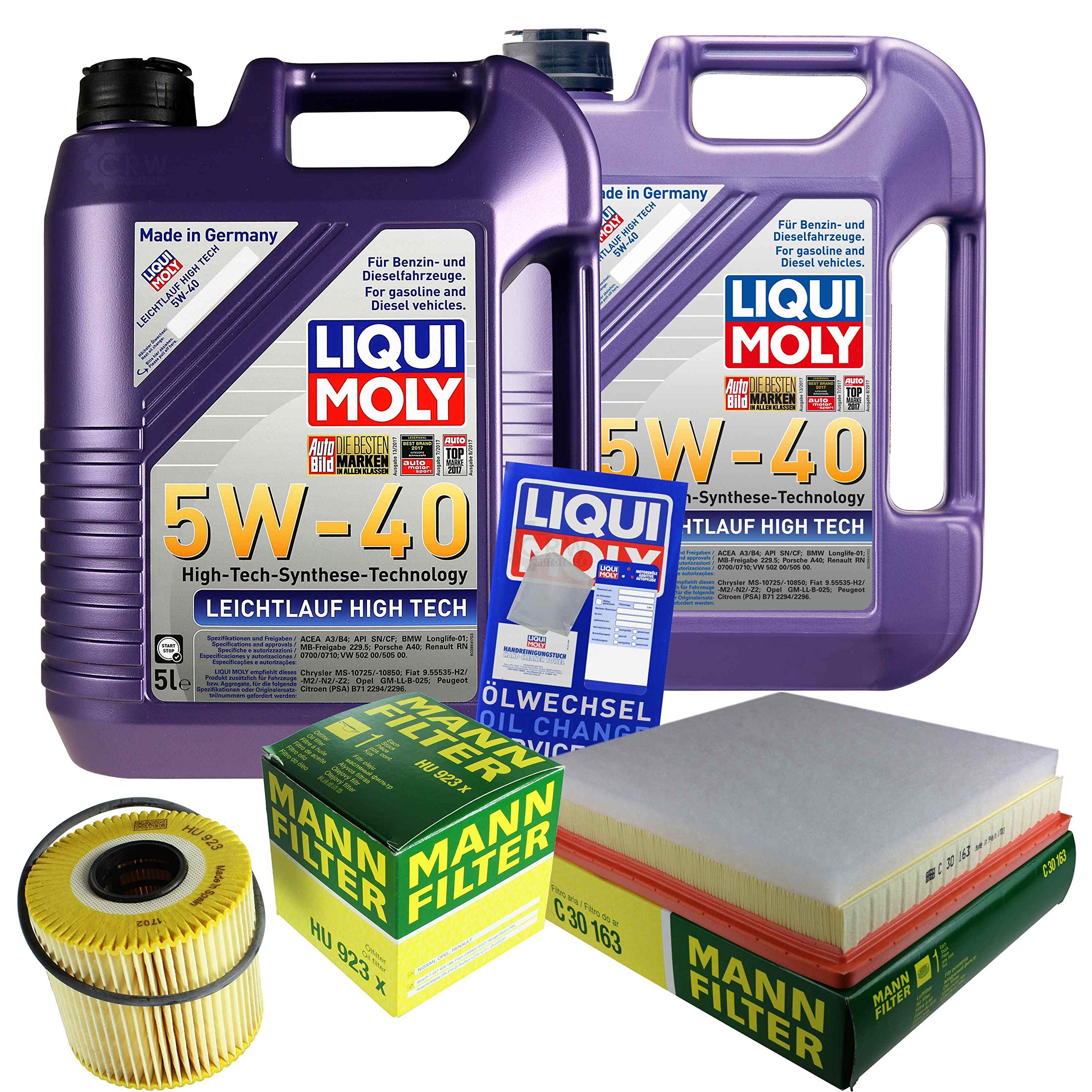 Kit d'inspection 10 l LM LL High Tech 5W-40 + filtre à air MANN