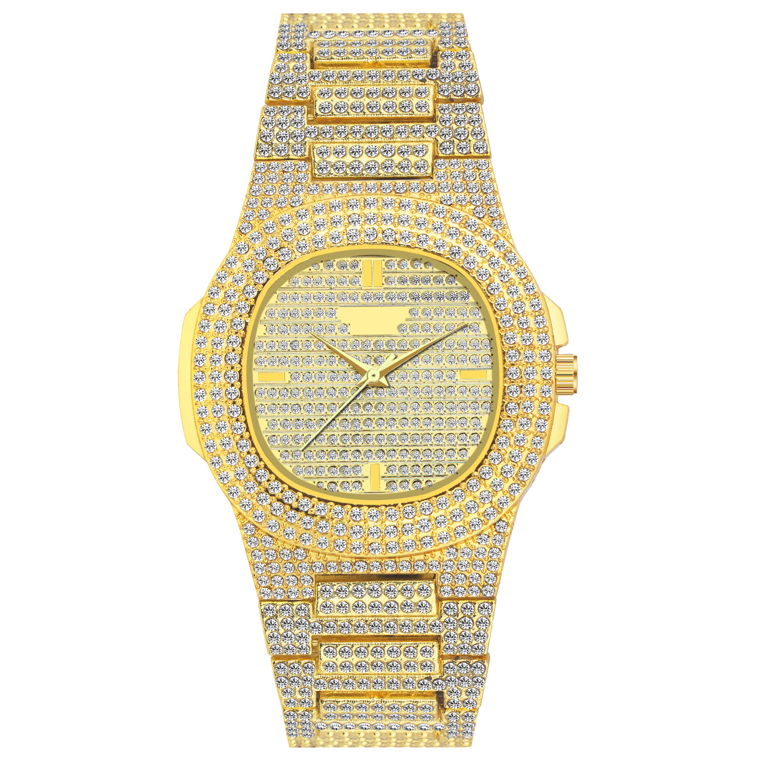Matrix SEKOU Stone Studded Metal Chain Analog Watch for Men & Women (Gold) (B0CJNYZPNK) Amazon Price History, Amazon Price Tracker