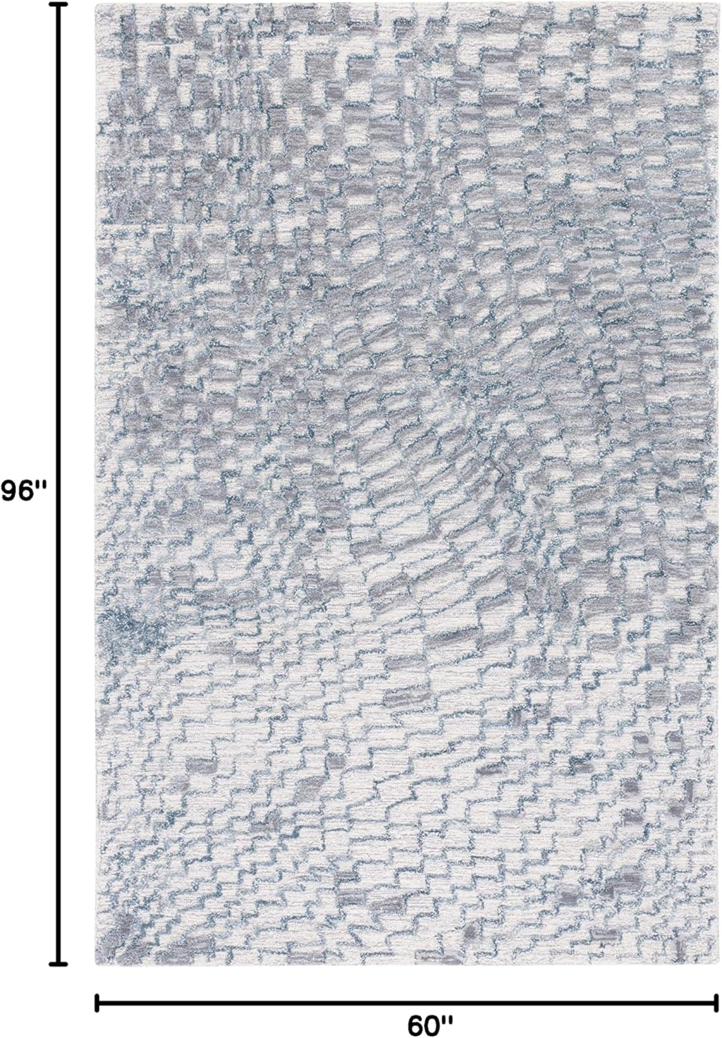 SAFAVIEH Metro Collection Area Rug - 5' x 8', Grey & Ivory, Handmade Modern Abstract Wool, Ideal for High Traffic Areas in Living Room, Bedroom (MET178F)