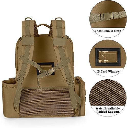 Vista 11 de DSLEAF Mochila táctica para pistola con 6 estuches para pistola, mochila con 10 ranuras para cargador para disparar y cazar Negro