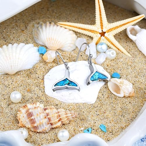 Miniatura 5 de Aretes tipo dormilona con diseño de océano para mujer, diseño de estrella de mar, delfín, arena, dólar, aretes de playa delicados para mujeres,